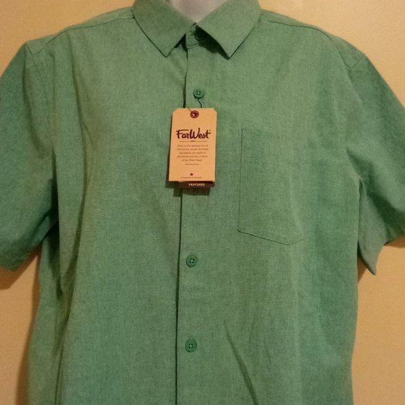 NWT FarWest S/S Button Down Comfort Dry Shirt - Picture 3 of 12